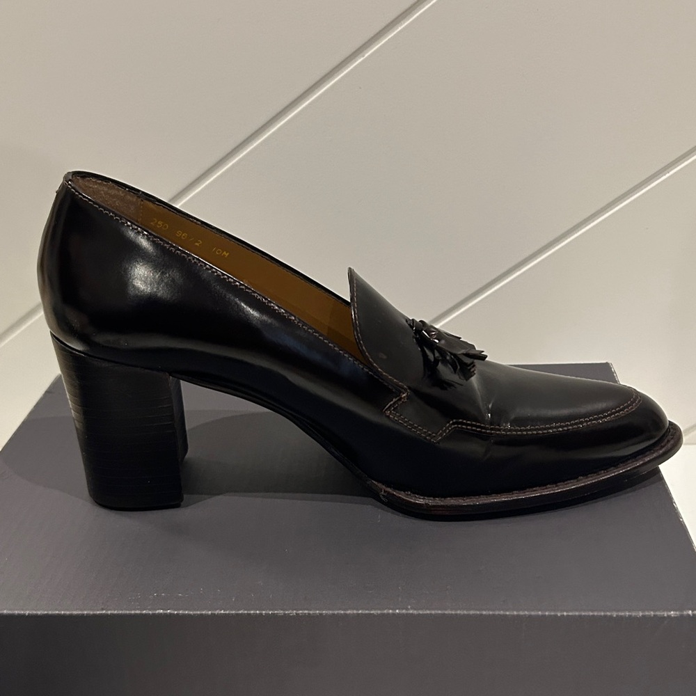 Franco Sarto Black Heeled Loafers - Picture 4 of 6